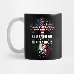 American Grown With Mexican Roots, American Flag With Mexican Flag, 4th Of July Mug